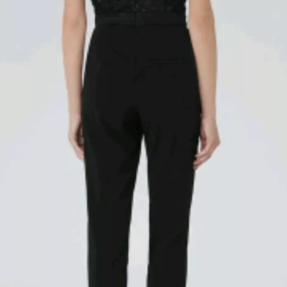 REISS Amorie Lace Black Jumpsuit Size 6 - Picture 5 of 6